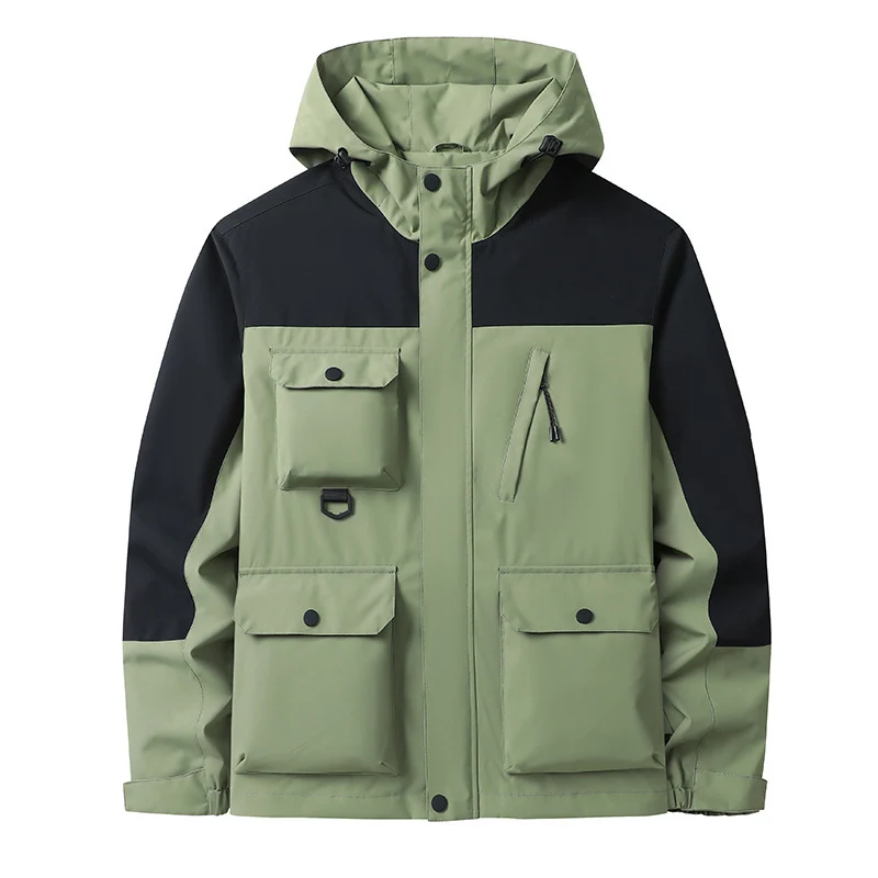 Herren Technische Utility-Fieldjacke mit Kapuze, Mehrfachtaschen und windabweisender Shell Nord Taschen