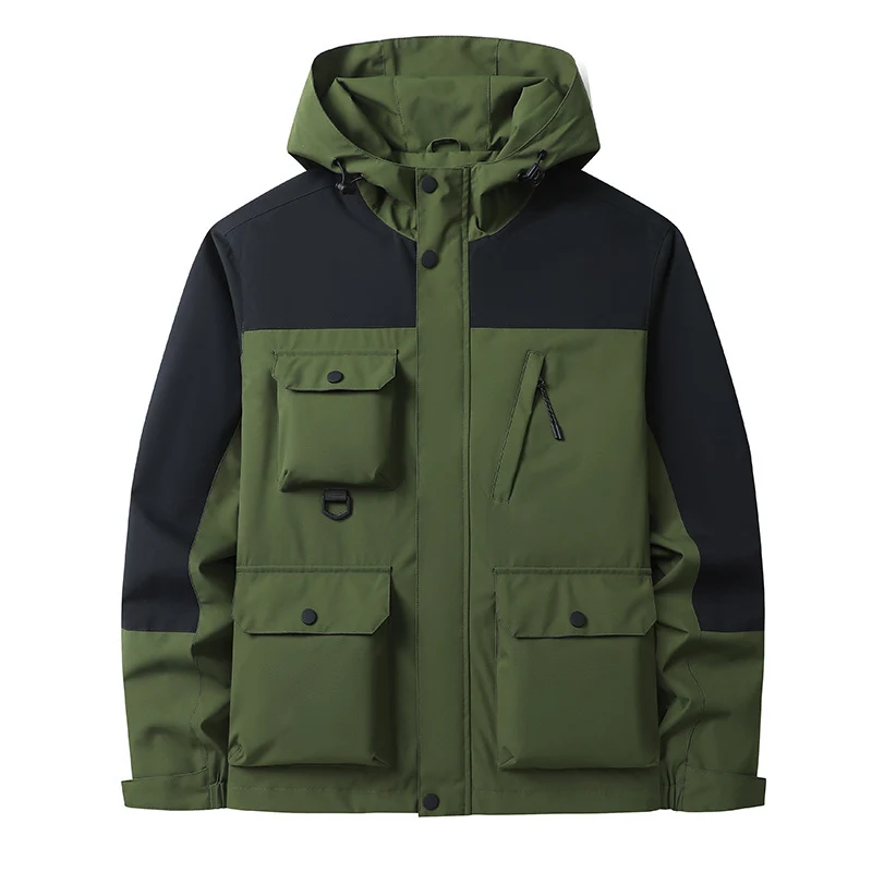 Herren Technische Utility-Fieldjacke mit Kapuze, Mehrfachtaschen und windabweisender Shell Nord Taschen