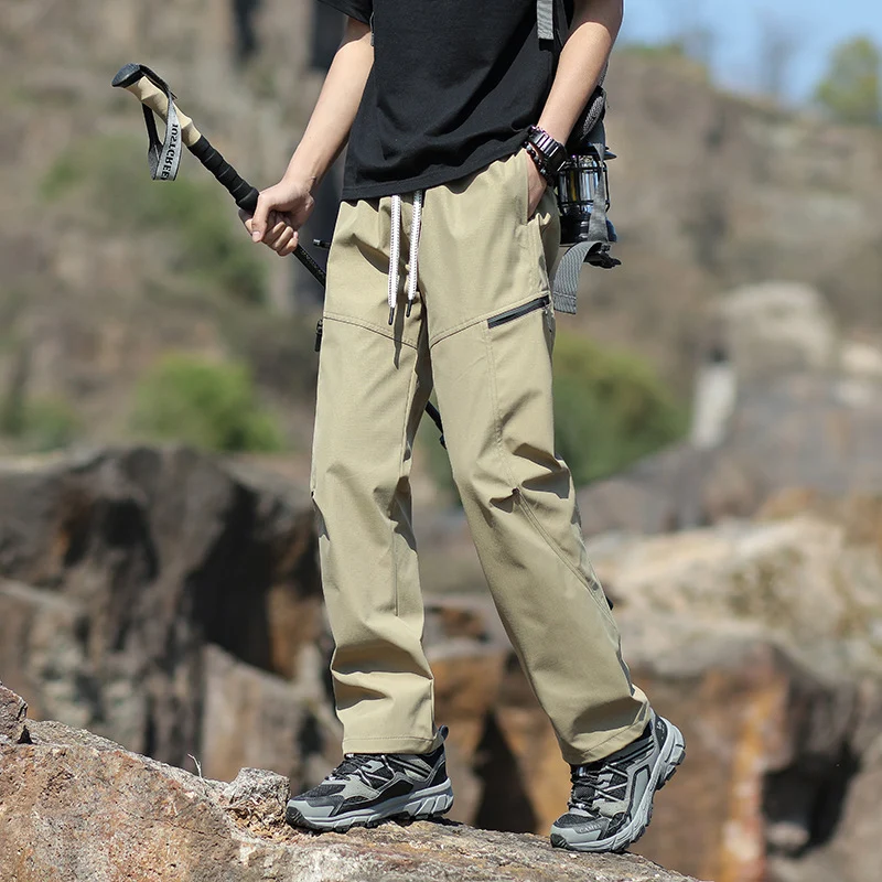 Herren Technische Trekkinghose mit Reißverschlusstaschen und Kordelbund Nord Taschen