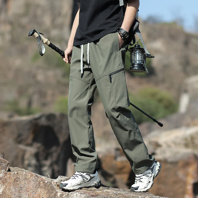 Herren Technische Trekkinghose mit Reißverschlusstaschen und Kordelbund Nord Taschen