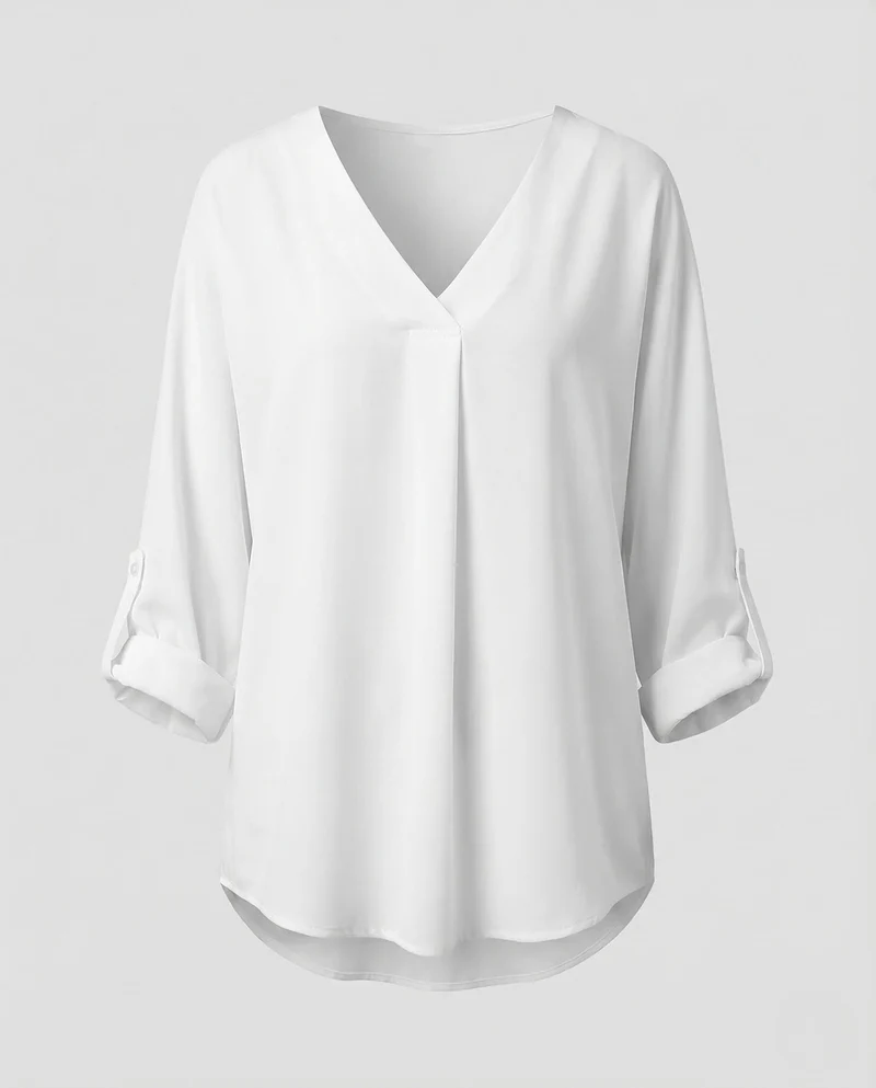 Damen Chiffon Tunika V Ausschnitt