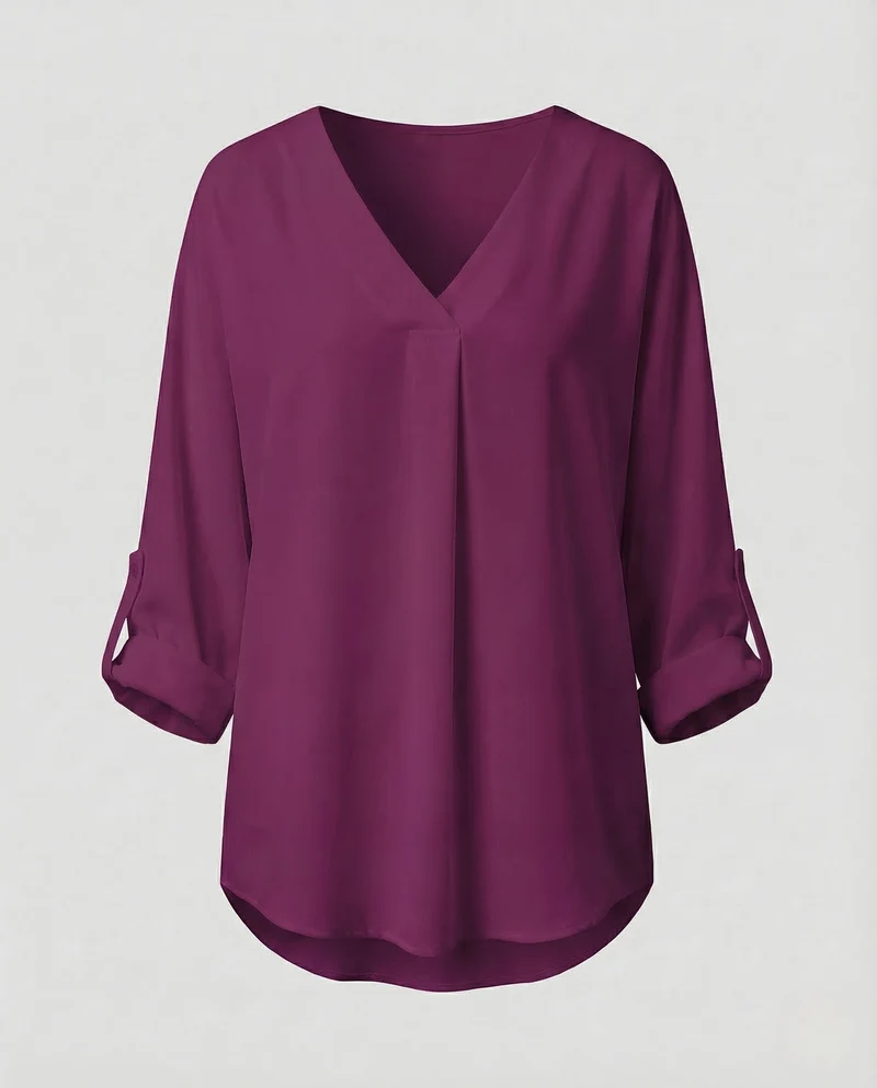 Damen Chiffon Tunika V Ausschnitt