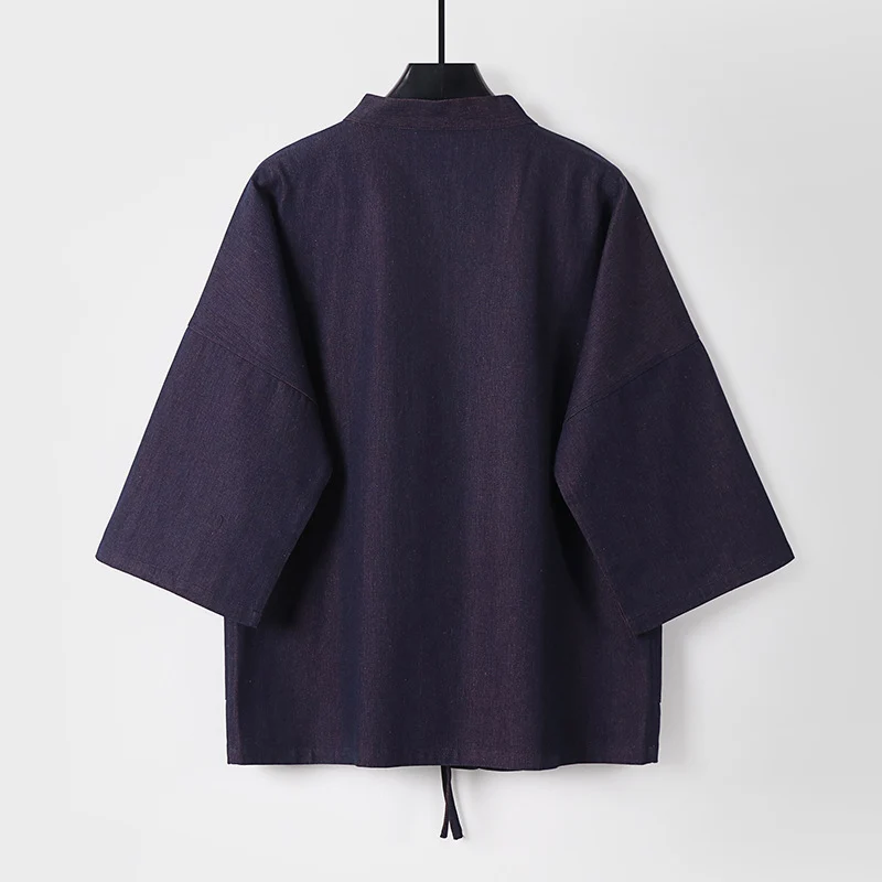 Unisex Leichte Denim-Kimono-Jacke mit kontrastfutter und Bindeband Nord Taschen