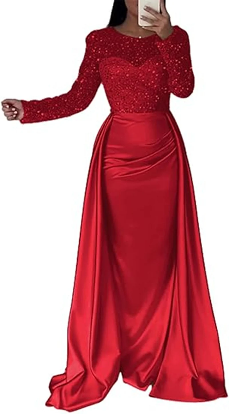Damen Elegantes Abendkleid mit Glitzerdetails und fließendem Stoff - Vittorelli