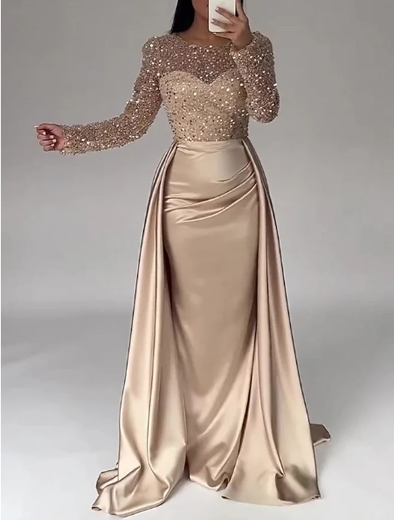 Damen Elegantes Abendkleid mit Glitzerdetails und fließendem Stoff - Vittorelli