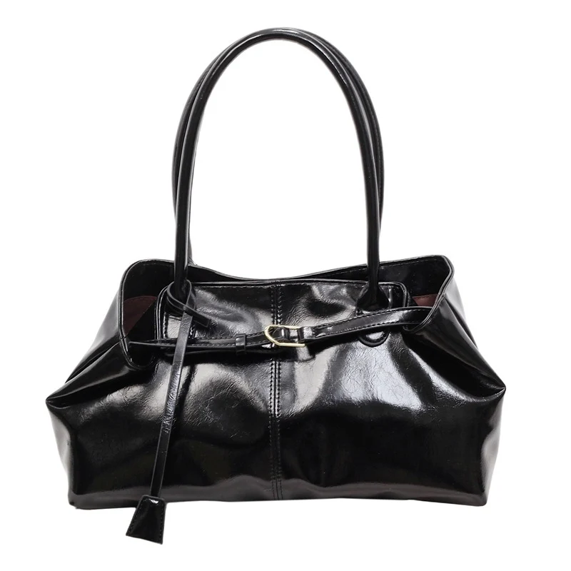 Damen elegante Handtasche mit glänzendem Finish Nord Taschen