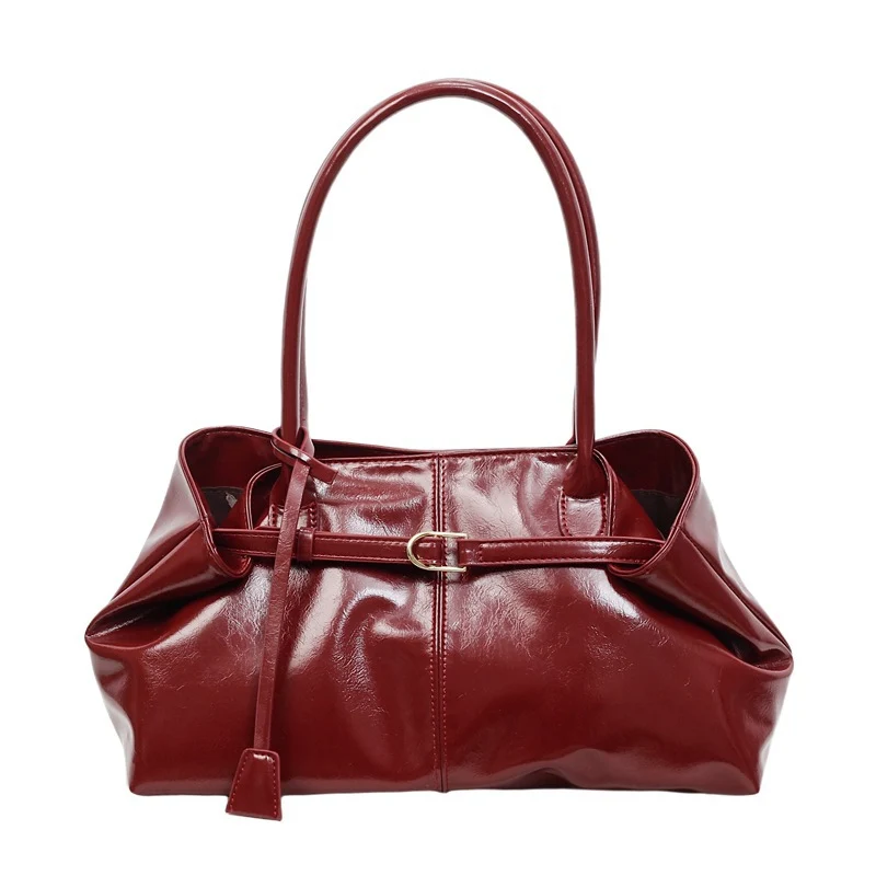 Damen elegante Handtasche mit glänzendem Finish Nord Taschen