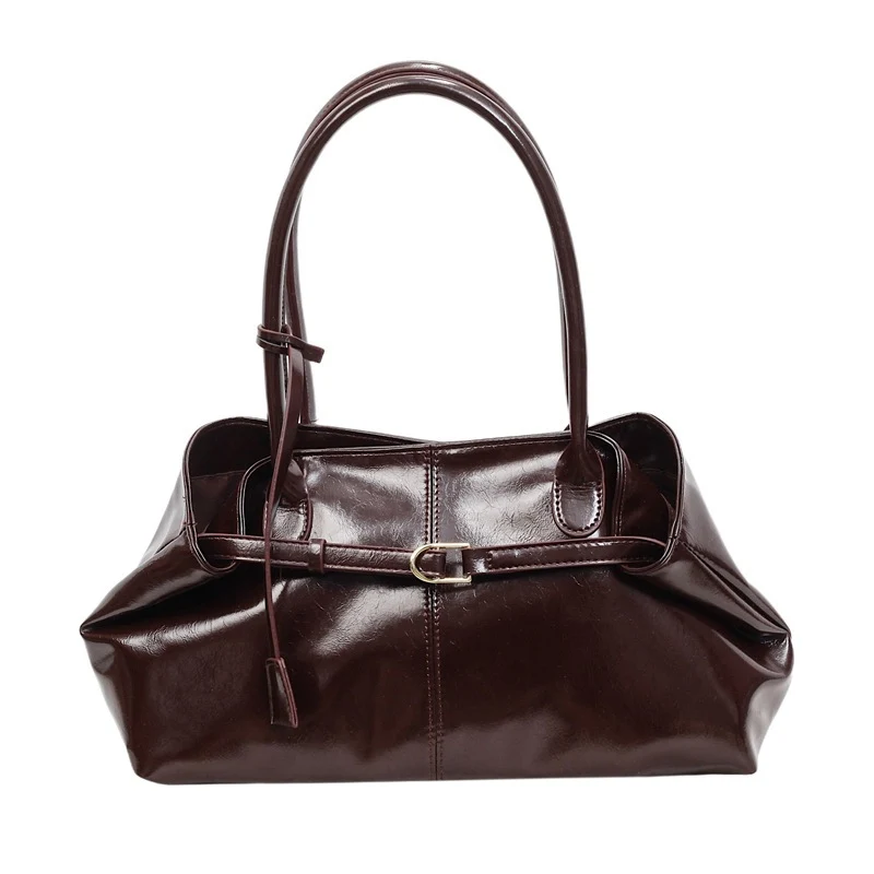 Damen elegante Handtasche mit glänzendem Finish Nord Taschen