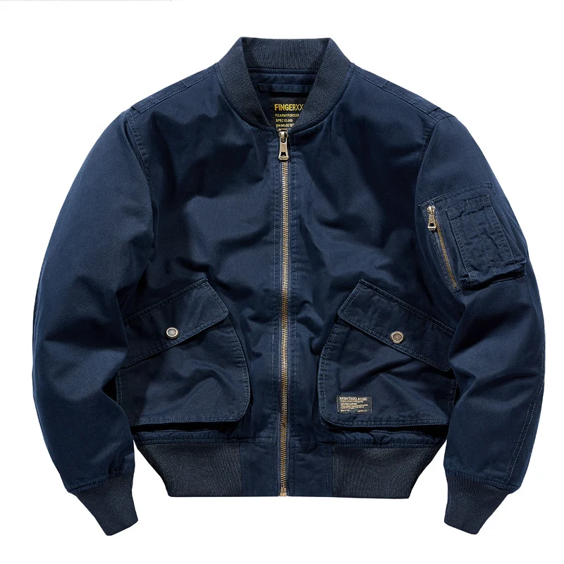 Herren Kurzgeschnittene Canvas-Bomberjacke im Utility‑Field‑Stil mit Taschenorganizer Nord Taschen