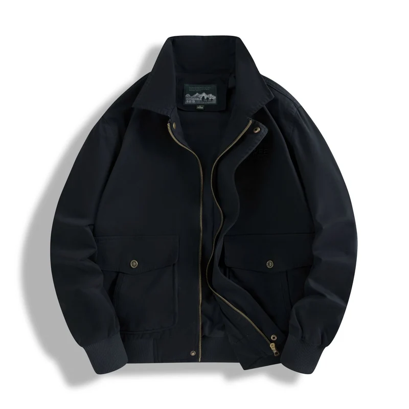Herren Klassische Field-Bomberjacke mit Zwei-Wege-Reißverschluss und Klappentaschen Nord Taschen