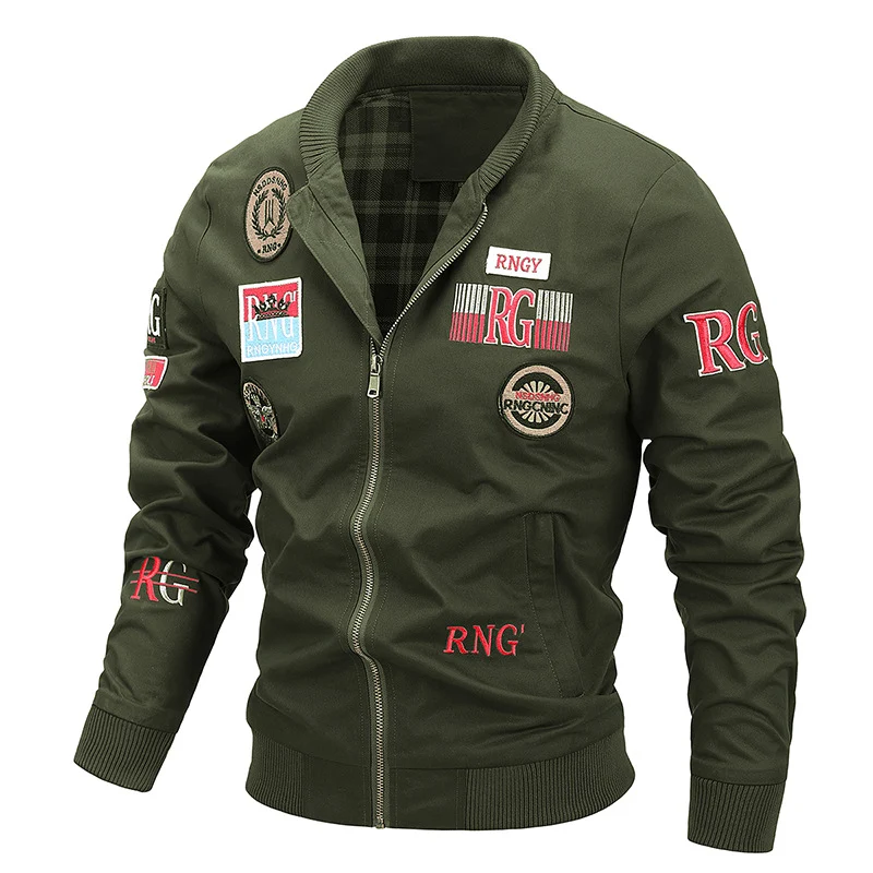 Herren Kanvas‑Bomberjacke mit Vintage‑Patchdetails und gerippten Bündchen Nord Taschen