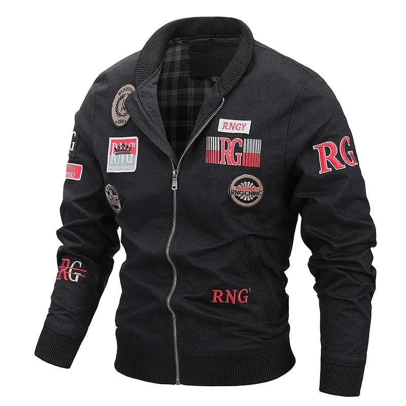 Herren Kanvas‑Bomberjacke mit Vintage‑Patchdetails und gerippten Bündchen Nord Taschen
