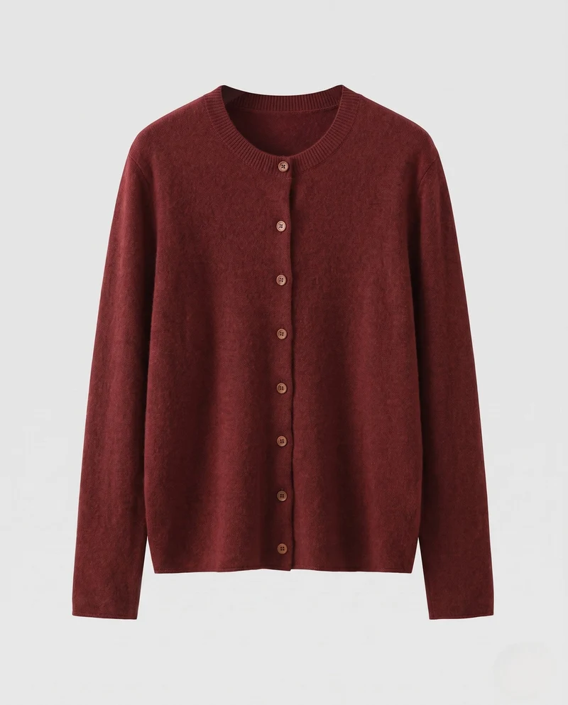 Damen Flauschiger Feinstrick-Knopfcardi mit Rundhals und Angora‑Optik Nord Taschen