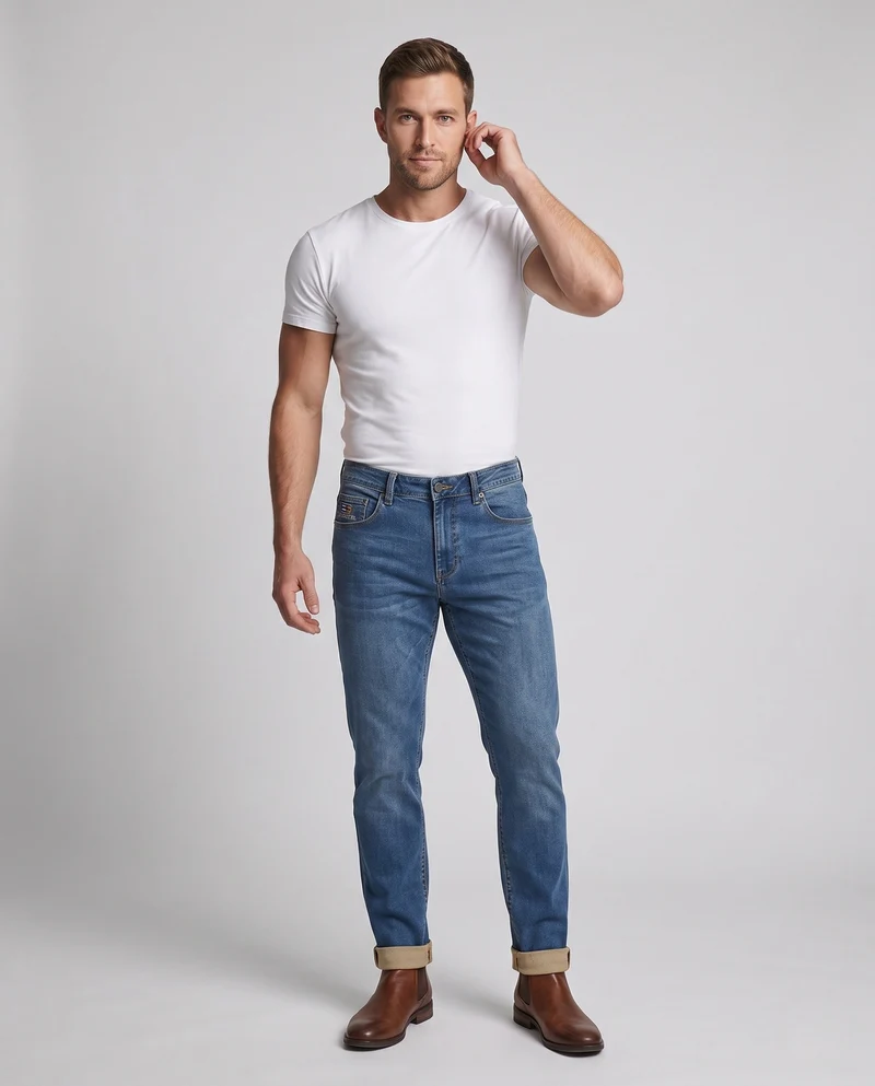 Herren modische Chino-Hosen mit hoher Taille und praktischen Seitentaschen Nord Taschen