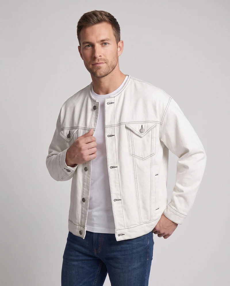 Herren Übergrößen Denim Jacket Nord Taschen