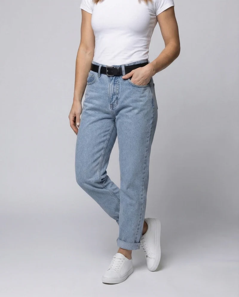 Damen Mom Jeans High Waist