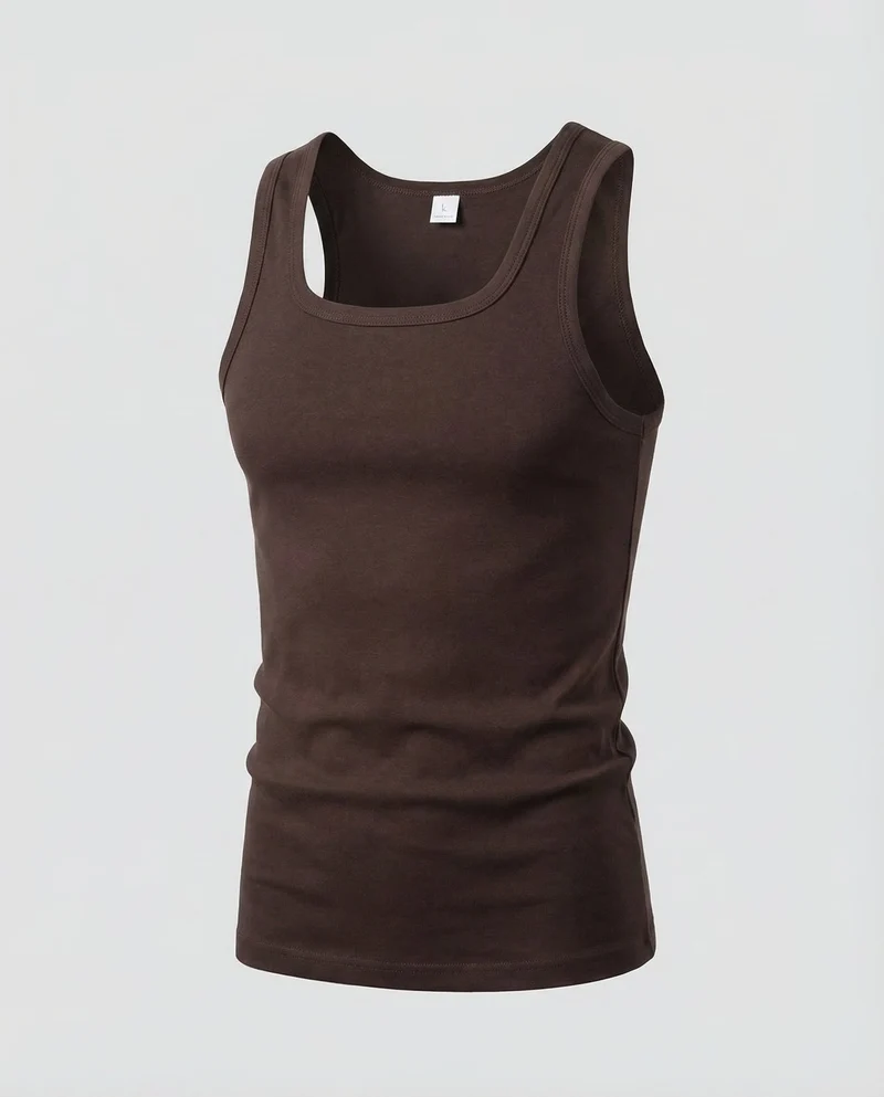 Damen Tanktop Baumwolle Eckiger Ausschnitt