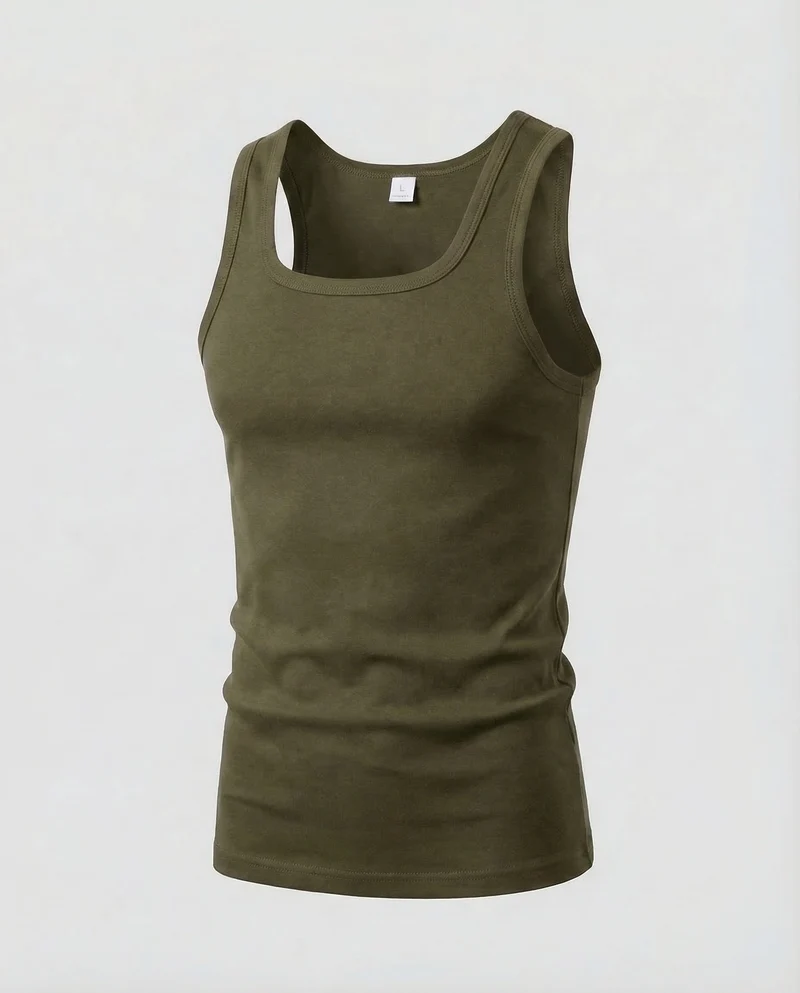 Damen Tanktop Baumwolle Eckiger Ausschnitt