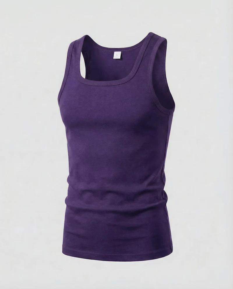 Damen Tanktop Baumwolle Eckiger Ausschnitt
