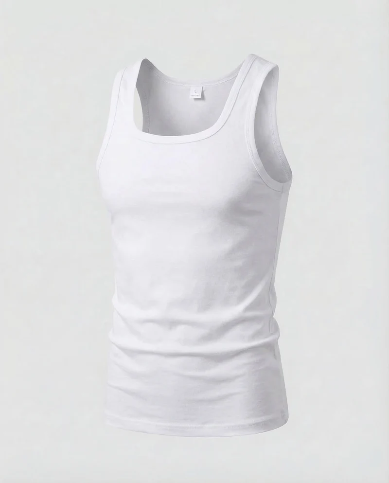 Damen Tanktop Baumwolle Eckiger Ausschnitt
