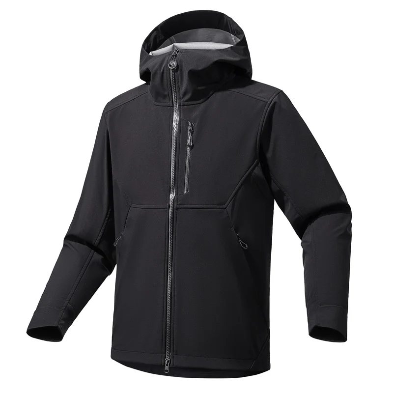 Herren Technische Softshell-Hoodiejacke mit Kapuze, winddichter Membran und ergonomischem Schnitt Nord Taschen