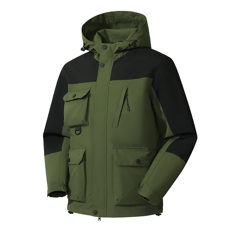 Herren technische Outdoorparka mit Kapuze, wasserabweisender Shell und Mehrfachtaschen Nord Taschen