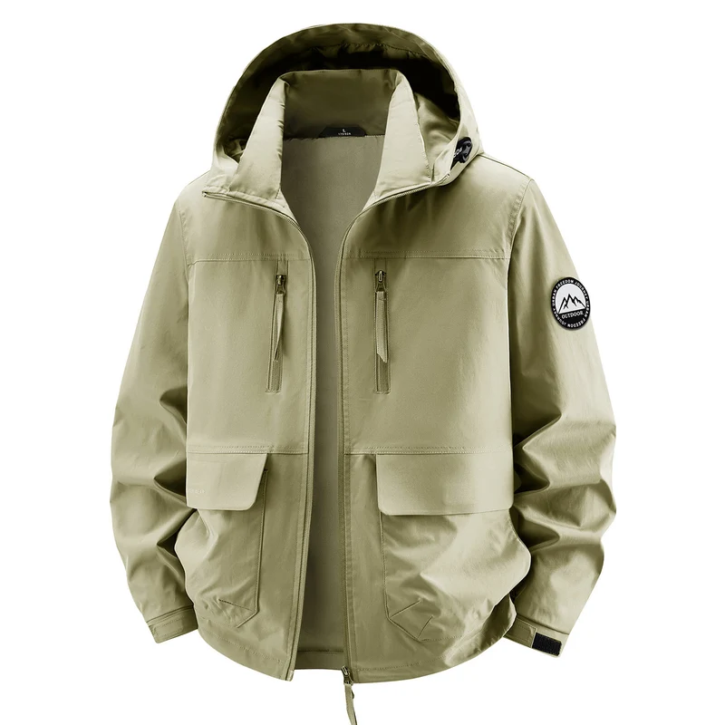 Herren Technische Kapuzen-Fieldjacke mit wasserabweisender Membran und Mehrfachtaschen Nord Taschen