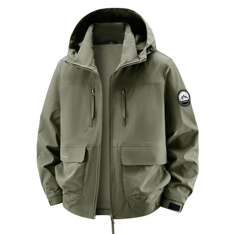 Herren Technische Kapuzen-Fieldjacke mit wasserabweisender Membran und Mehrfachtaschen Nord Taschen