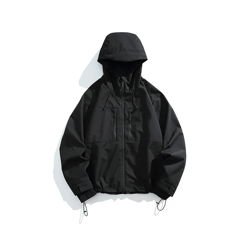 Herren Technische Regen-Softshell-Jacke mit Kapuze, Reißverschluss und verstellbarem Saum Nord Taschen