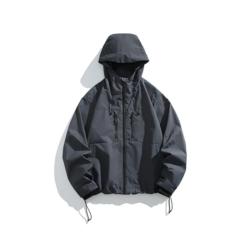 Herren Technische Regen-Softshell-Jacke mit Kapuze, Reißverschluss und verstellbarem Saum Nord Taschen