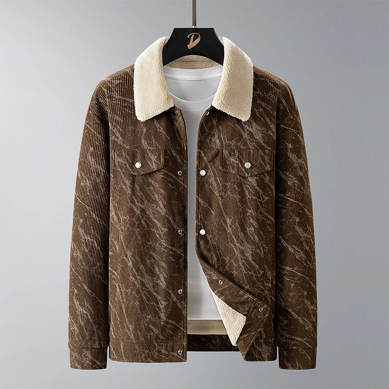 Herren Gemusterte Cordjacke Nord Taschen