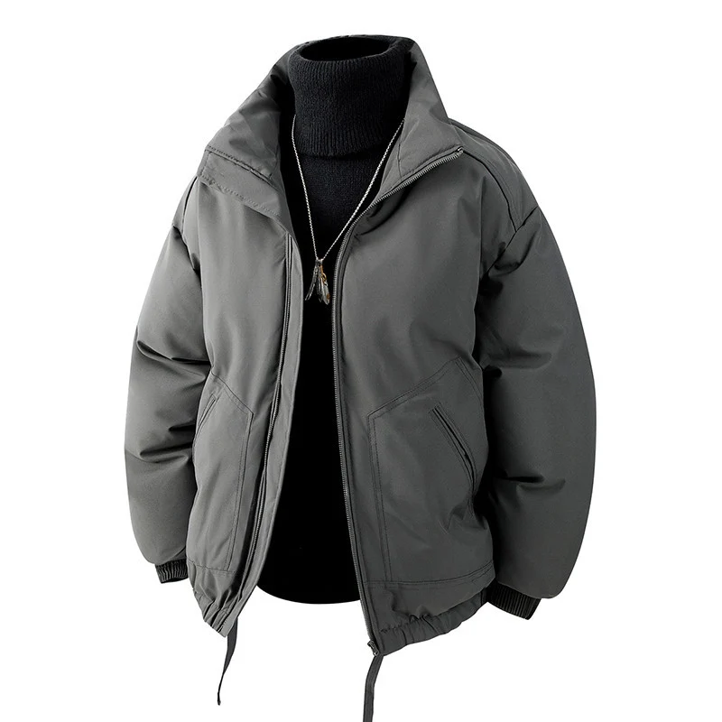 Herren Oversized Thermo‑Steppjacke mit hohem Kragen, Reißverschluss und Tunnelzug Nord Taschen