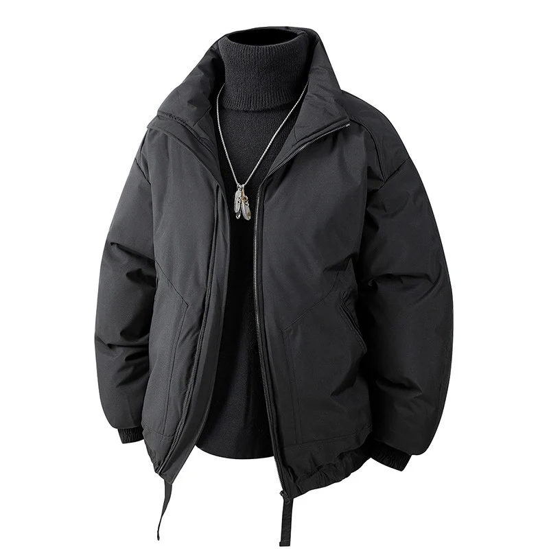 Herren Oversized Thermo‑Steppjacke mit hohem Kragen, Reißverschluss und Tunnelzug Nord Taschen