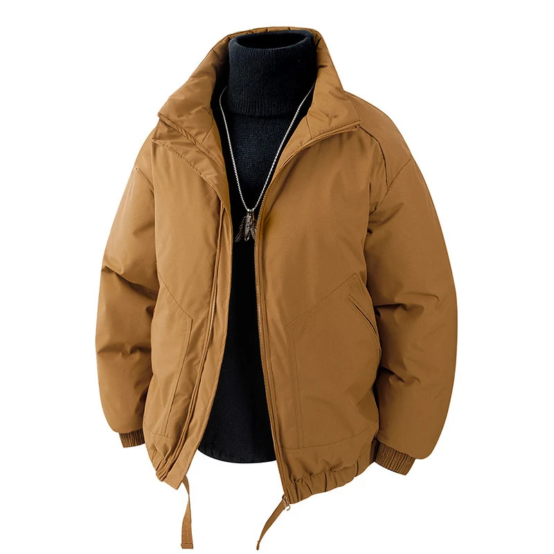 Herren Oversized Thermo‑Steppjacke mit hohem Kragen, Reißverschluss und Tunnelzug Nord Taschen