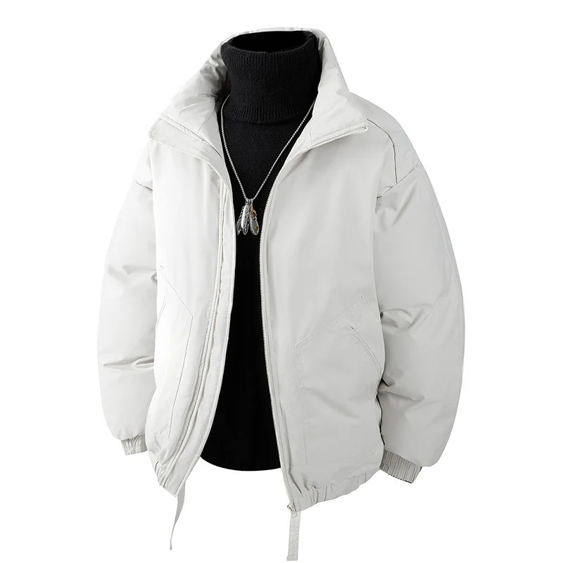 Herren Oversized Thermo‑Steppjacke mit hohem Kragen, Reißverschluss und Tunnelzug Nord Taschen