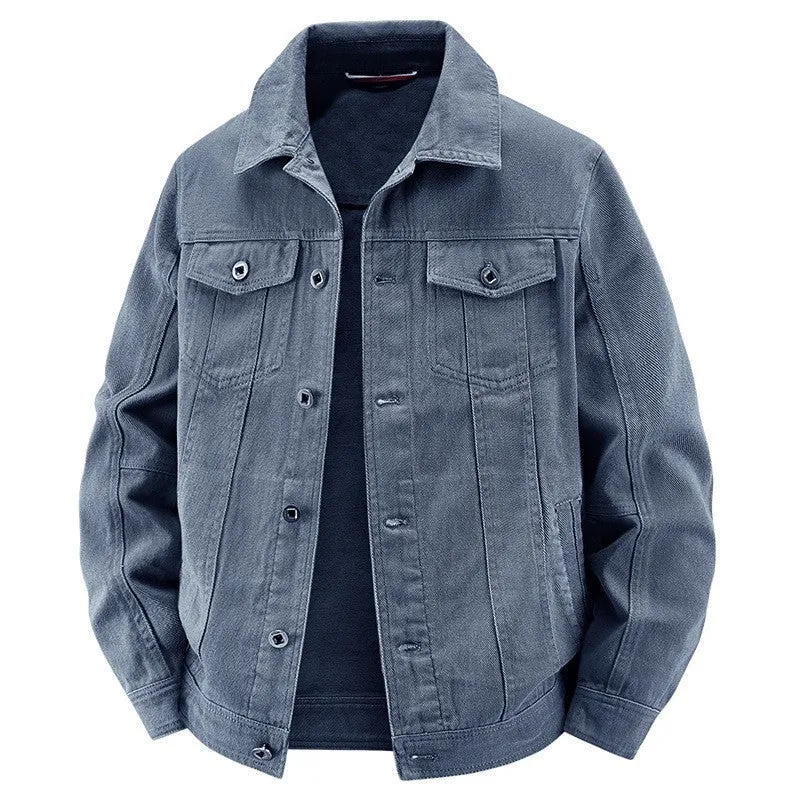 Herren Jeans-Truckerjacke im Vintage‑Look mit strukturierter Nahtführung und Brusttaschen Nord Taschen