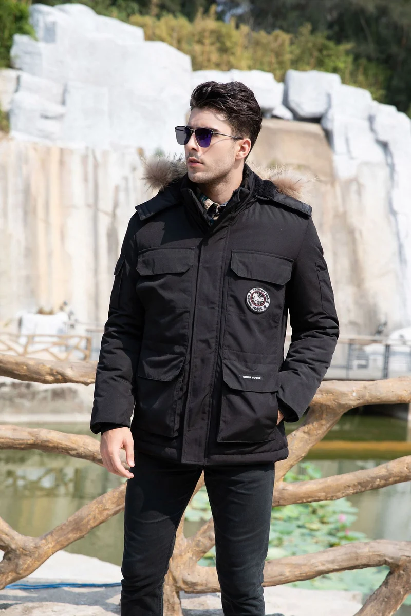 Herren isolierter Field-Parka mit abnehmbarem Kunstfellkragen und Mehrfachtaschen Nord Taschen