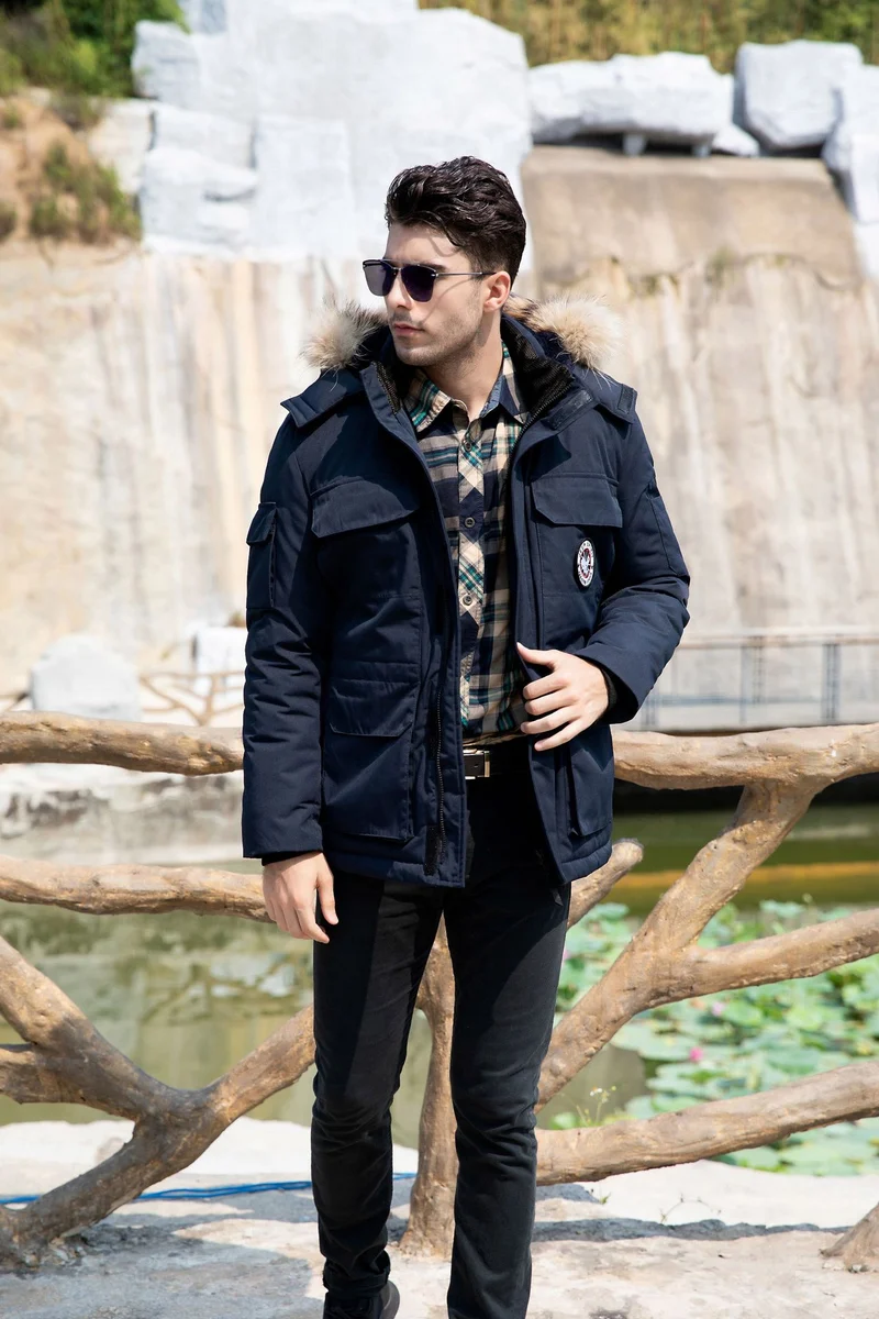 Herren isolierter Field-Parka mit abnehmbarem Kunstfellkragen und Mehrfachtaschen Nord Taschen