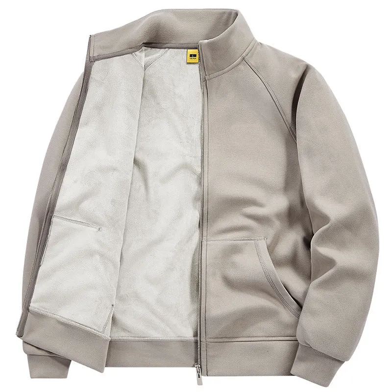 Herren Isolierte Plüschfutter-Sweatjacke mit Stehkragen und verdeckten Innentaschen Nord Taschen