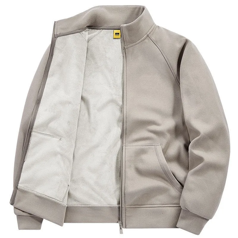 Herren Isolierte Plüschfutter-Sweatjacke mit Stehkragen und verdeckten Innentaschen Nord Taschen