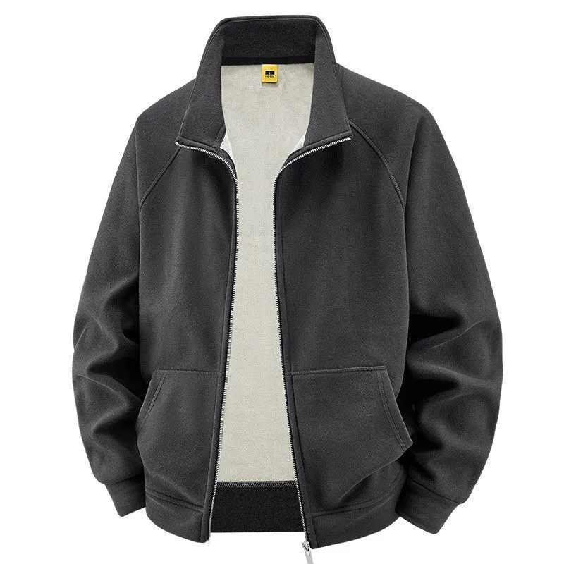 Herren Isolierte Plüschfutter-Sweatjacke mit Stehkragen und verdeckten Innentaschen Nord Taschen