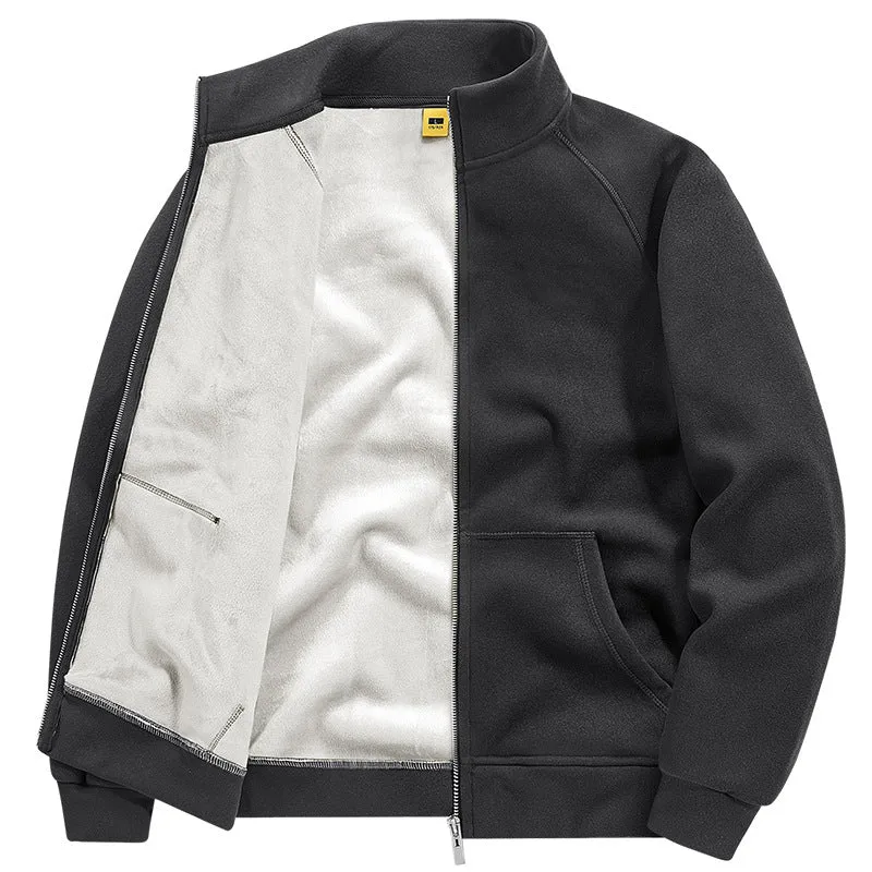 Herren Isolierte Plüschfutter-Sweatjacke mit Stehkragen und verdeckten Innentaschen Nord Taschen