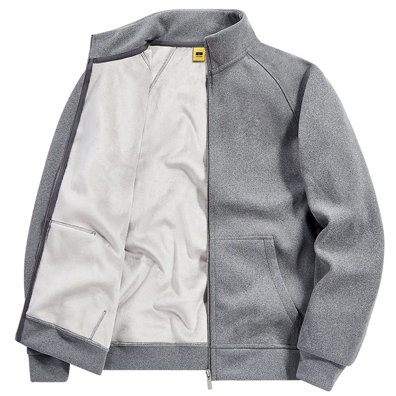 Herren Isolierte Plüschfutter-Sweatjacke mit Stehkragen und verdeckten Innentaschen Nord Taschen