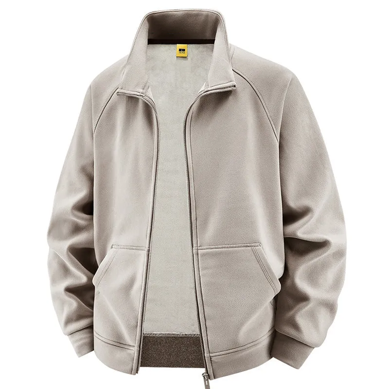 Herren Isolierte Plüschfutter-Sweatjacke mit Stehkragen und verdeckten Innentaschen Nord Taschen