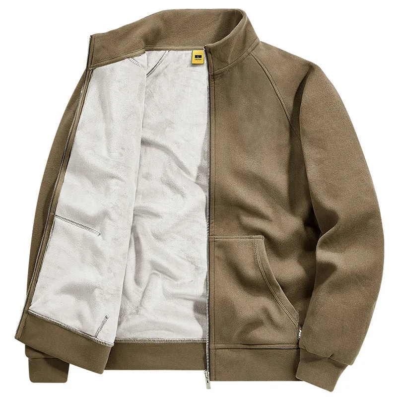 Herren Isolierte Plüschfutter-Sweatjacke mit Stehkragen und verdeckten Innentaschen Nord Taschen