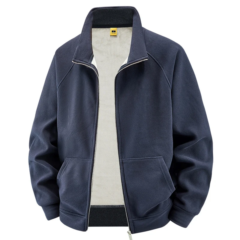 Herren Isolierte Plüschfutter-Sweatjacke mit Stehkragen und verdeckten Innentaschen Nord Taschen