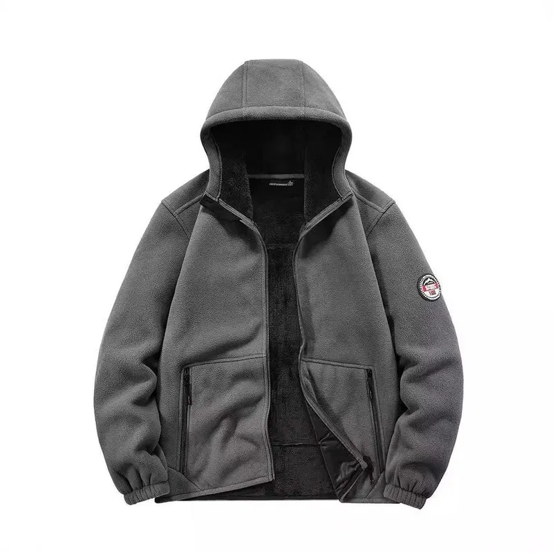 Herren Isolierte Fleece-Hoodiejacke mit Sherpa-Innenfutter und Zwei-Wege-Reißverschluss Nord Taschen
