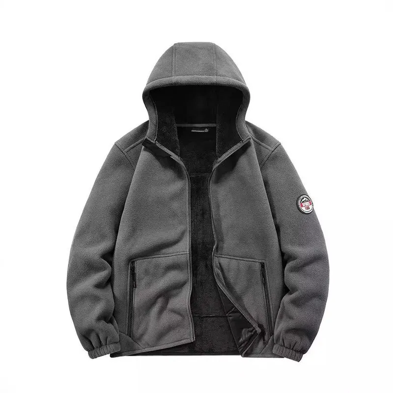 Herren Isolierte Fleece-Hoodiejacke mit Sherpa-Innenfutter und Zwei-Wege-Reißverschluss Nord Taschen