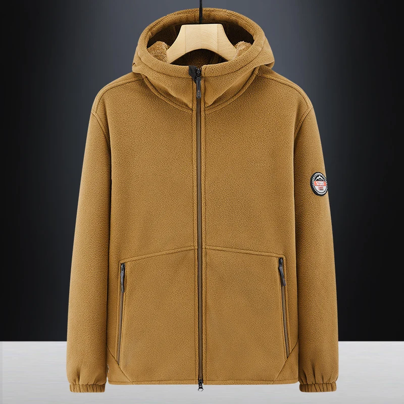 Herren Isolierte Fleece-Hoodiejacke mit Sherpa-Innenfutter und Zwei-Wege-Reißverschluss Nord Taschen