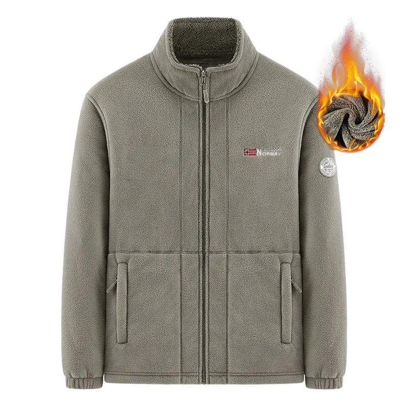 Herren Isolierende Zip‑Fleecejacke mit hohem Kragen und Soft‑Teddyinnenfutter Nord Taschen